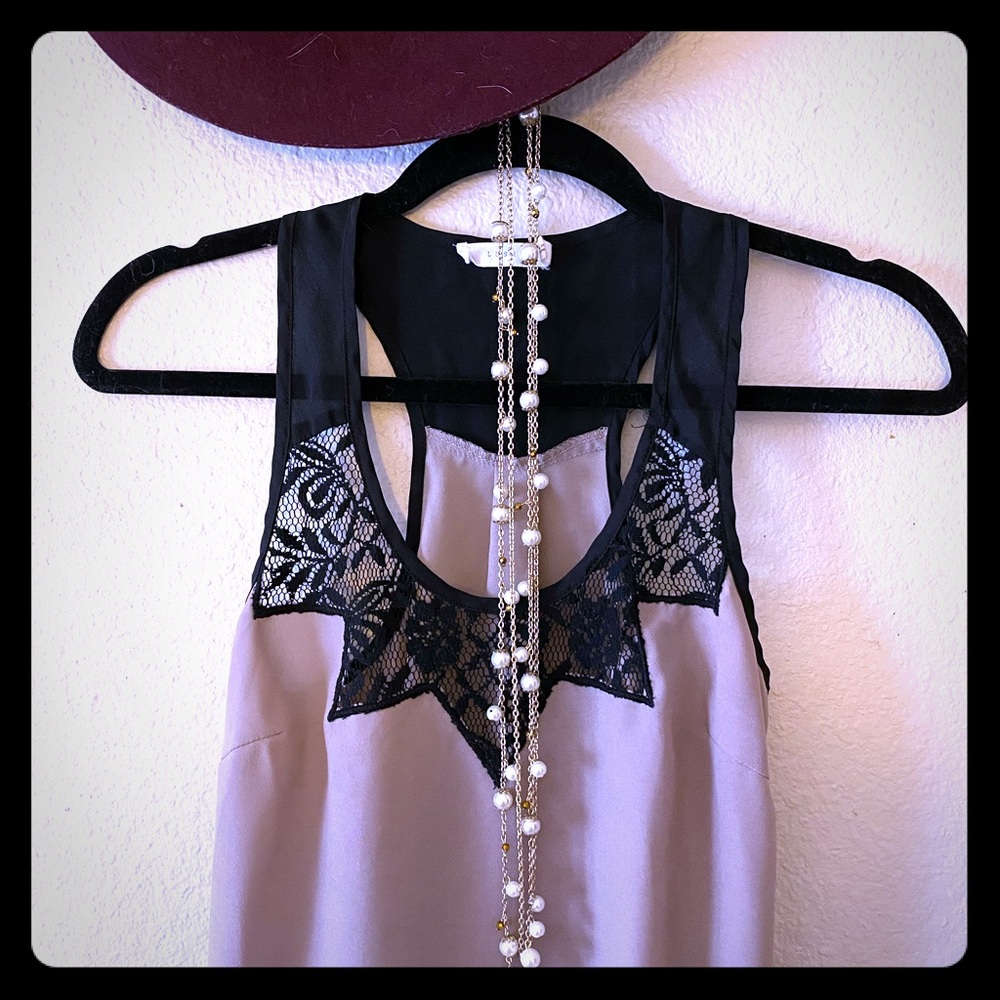 Stunning Mesh Lace Racerback Flowy Tank